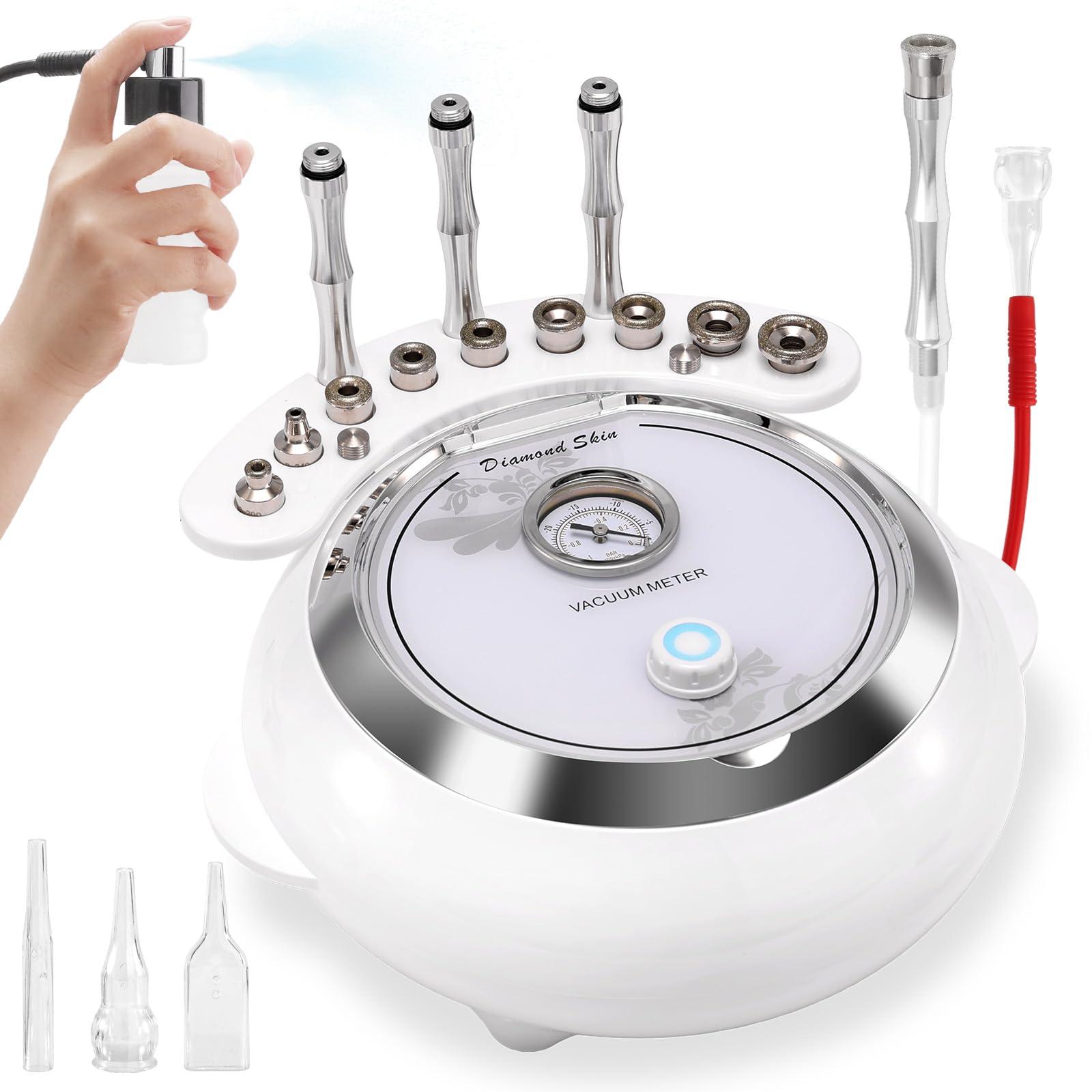 TopDirect 3 in 1 Diamond Dermabrasion Microdermabrasion Machine, TopDirect Facial Skin Care Salon Equipment w/Vacuum & Spray + 200PCS Cotton Filters (Strong Suction Power: 65-68cmhg)