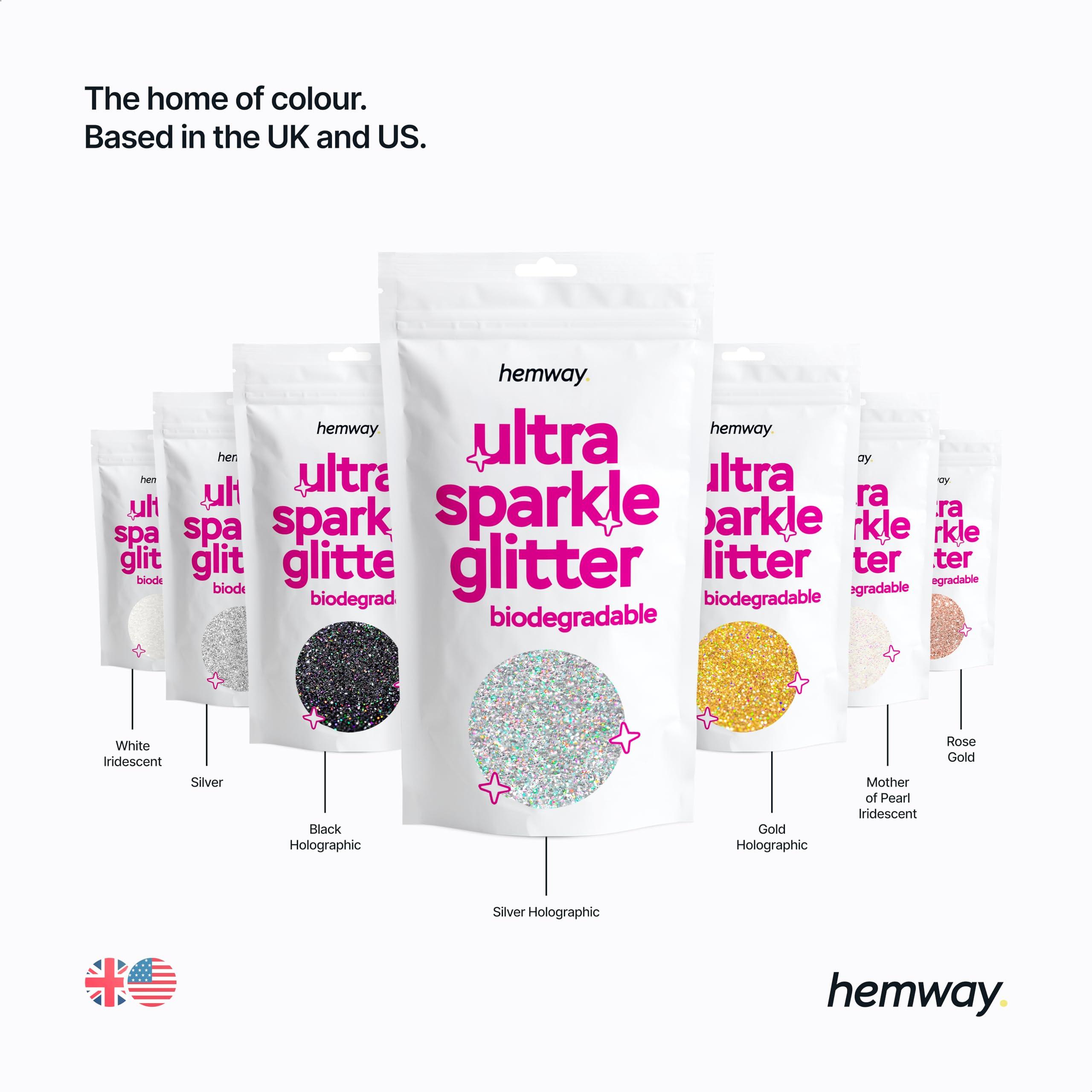 Hemway Hemway Eco Friendly Ultra Sparkle Glitter 100g / 3.5oz - Biodegradable Vegan Cosmetic Safe for Craft Face Hair Nail and Festival Makeup - Chunky (1/40" 0.025" 0.6mm) - Champagne Gold