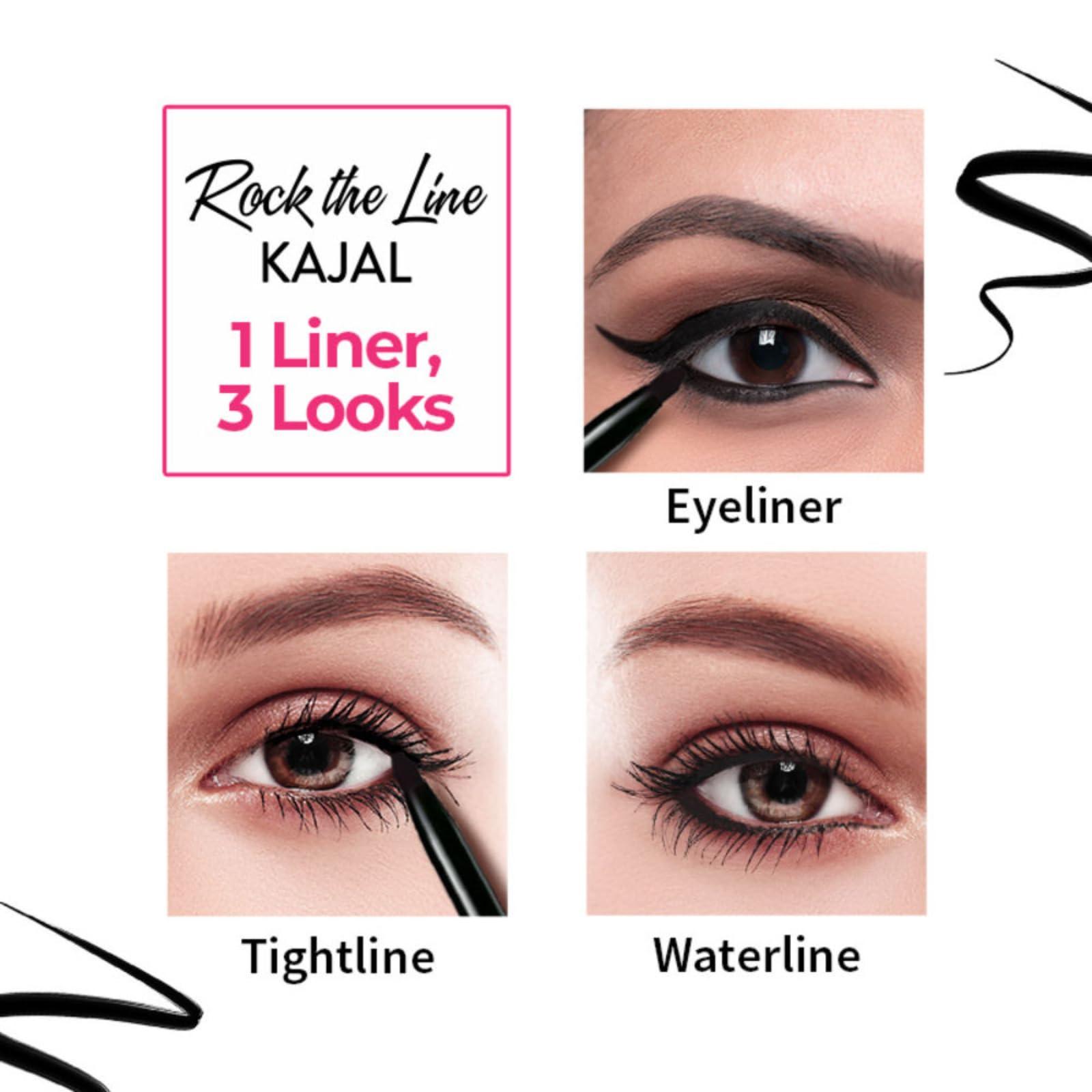 NYKAA Nykaa Cosmetics Rock the Line Eyeliner, 001 Jet Black, 0.01 oz - Smudge-Proof and Transfer-Resistant Formula - Highly Pigmented - Waterline Eyeliner