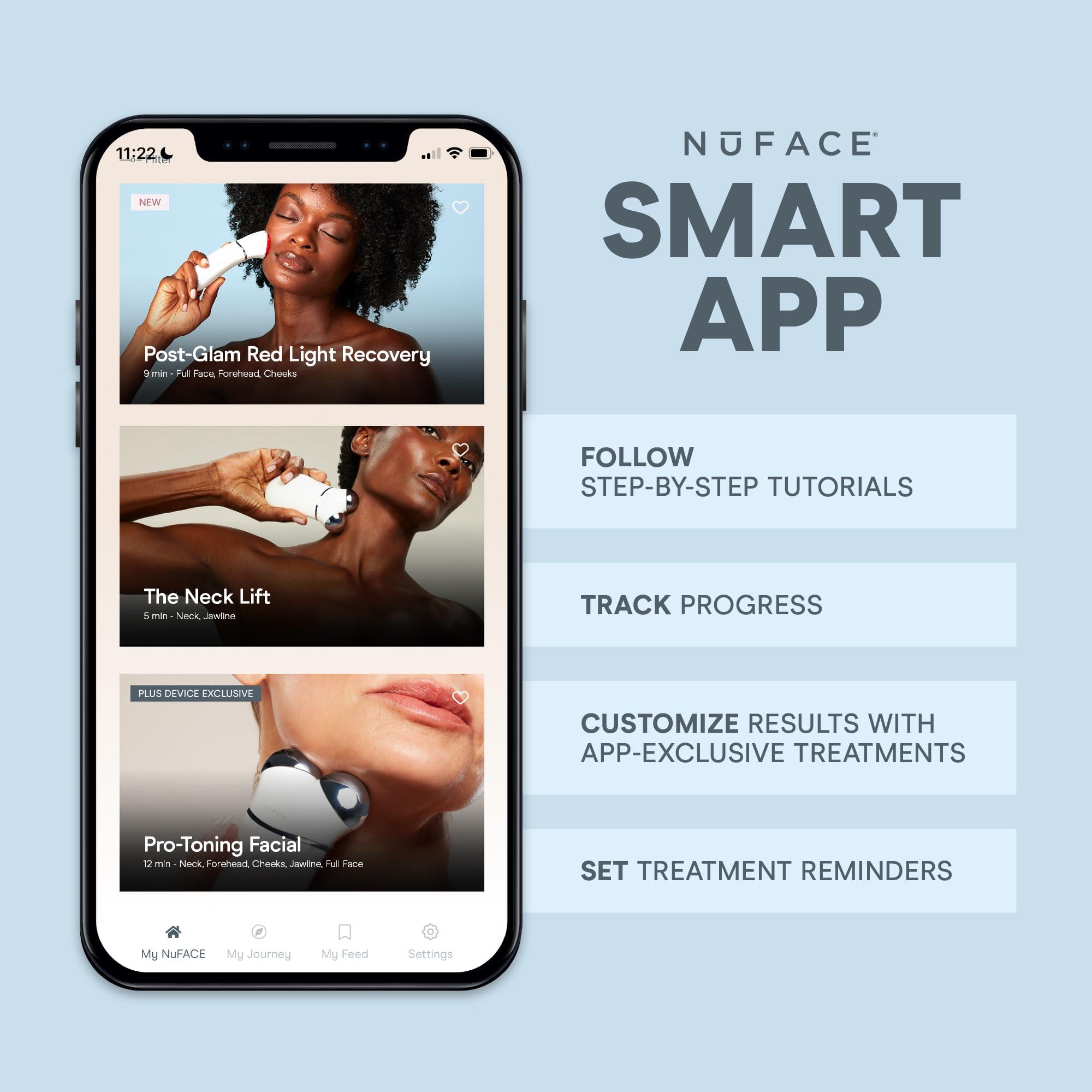 NuFACE NuFACE Trinity+ LED Red Light Wrinkle Reducer Attachment for Microcurrent Facial Device - FDA Cleared at Home 3-Minute Fine Lines and Wrinkles Treatment for Smile Lines, Under Eyes & Forehead