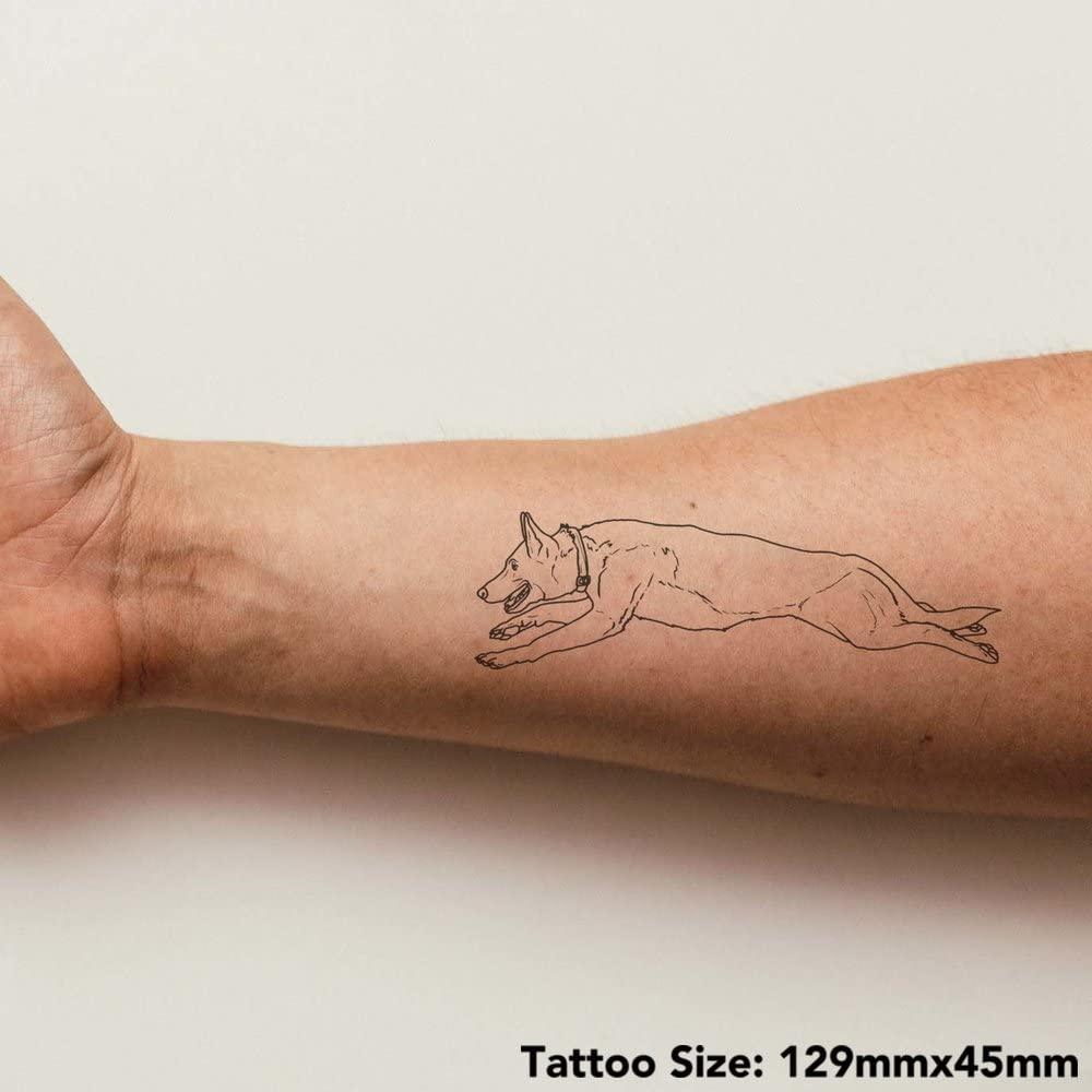 Azeeda Large \'Running German Shepherd\' Temporary Tattoo (TO00051876)