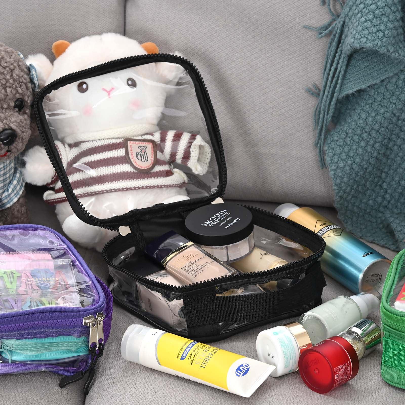 fiezkaa fiezkaa Quart Size Travel Bag Tsa Approved 3-1-1 Clear Toiletry Bag, See Through Liquid Bags for Travel - Black