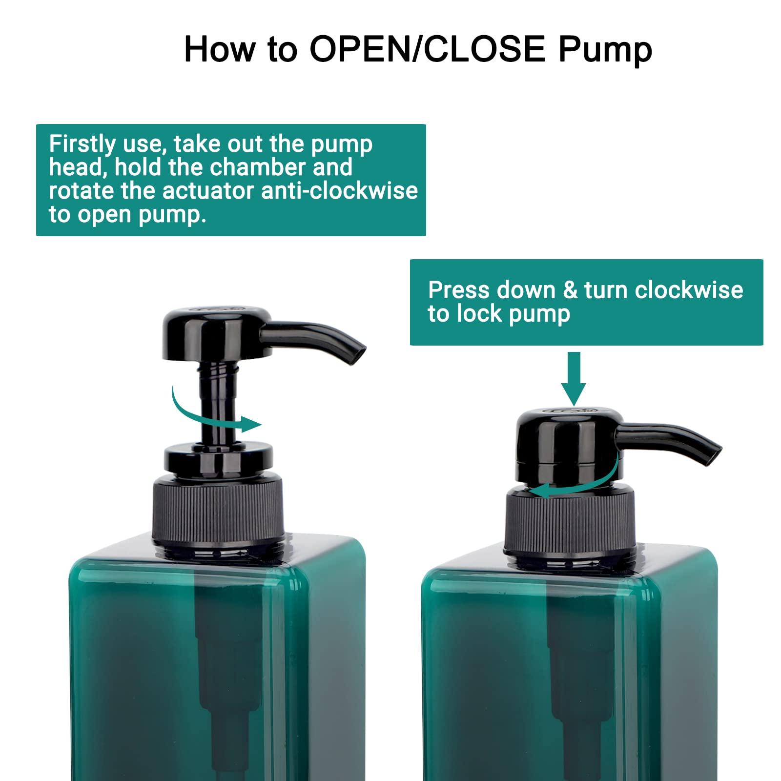 SUREAM Suream 22oz/650ml Empty Shampoo Bottles with Pump with 26Pieces Waterproof Soap Labels, 3Packs Large Capatity Empty Containers for for Shower Gel, Conditioner, Lotion, Hand Sanitizer, Massage Oil