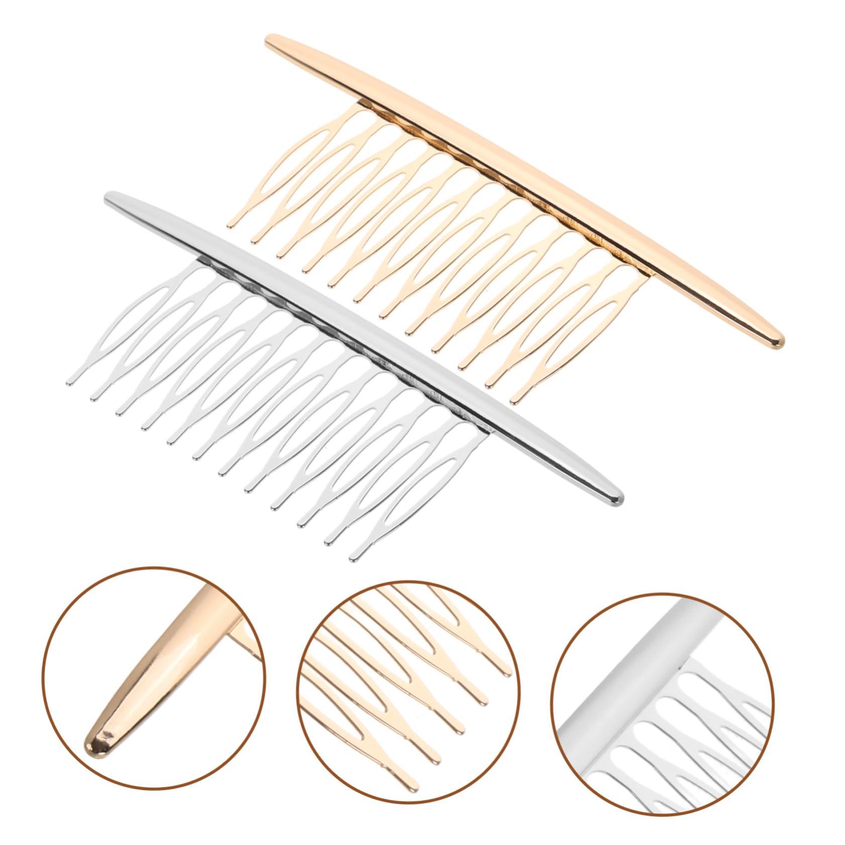 MERRYHAPY MERRYHAPY 2pcs Simple Alloy Comb Styling Hair Clips Womens Hair Accessories Side Comb Hair Clip Cellulose Combs Barrettes for French Hair Side Combs Hair Comb for Women Side Comb Clip