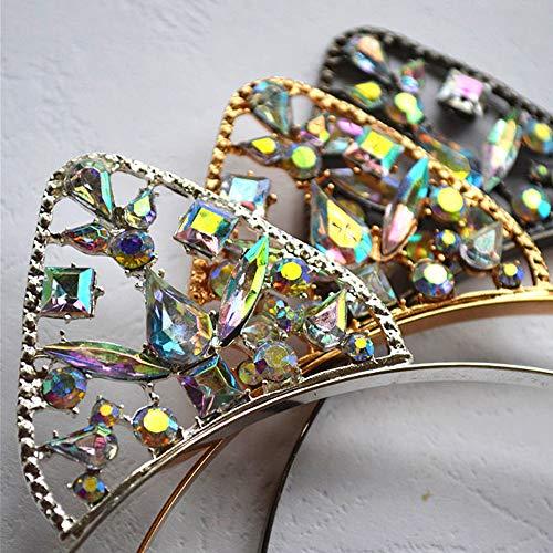 WLBON Cat Ears Headband Rhinestone Cat Hair Bands Crystal Halloween Hair Hoop Women Girls Hairband Party Decoration Headdress Cosplay Costume Headwear Handmade Headpiece Makeup Hair Accessories 3 Pack