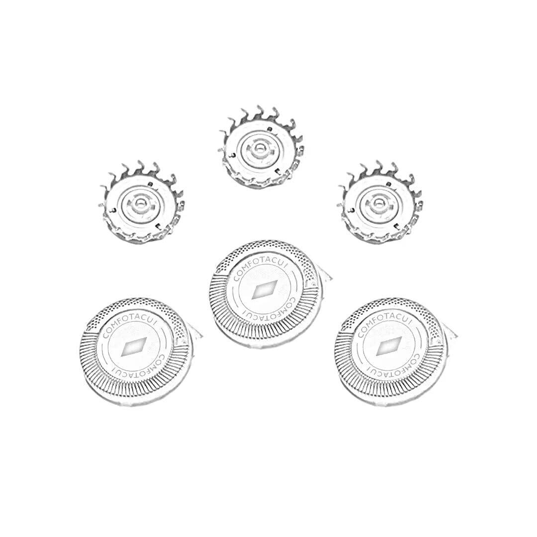 JRSHOME JRSHOME JRSMART 3Pcs Shaver Replacement Heads Compatible for Phi&lips Norel&co HQ6 Quadra Action Shavers 7886XL, 7885XL, 7867XL, 7866XL, 7865XL, 7864XL Models