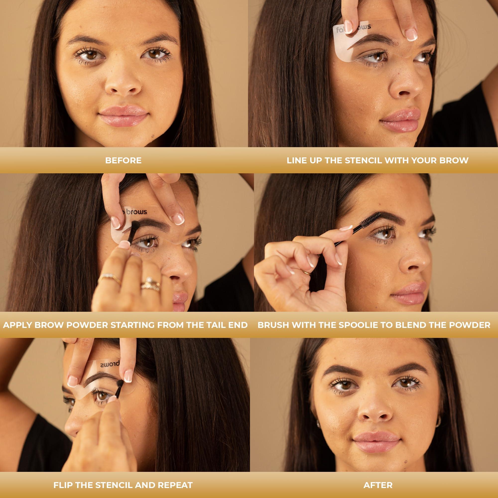 Fab Brows Fab Brows Duo Eyebrow Stencils | 6 Natural-Looking Brow Shapes | Easy Eyebrow Shaper Stencil | Fits All Faces & Sizes | Eyebrow Stencil Kit for Beginners & Professionals | Stencils Only, Cruelty-Free