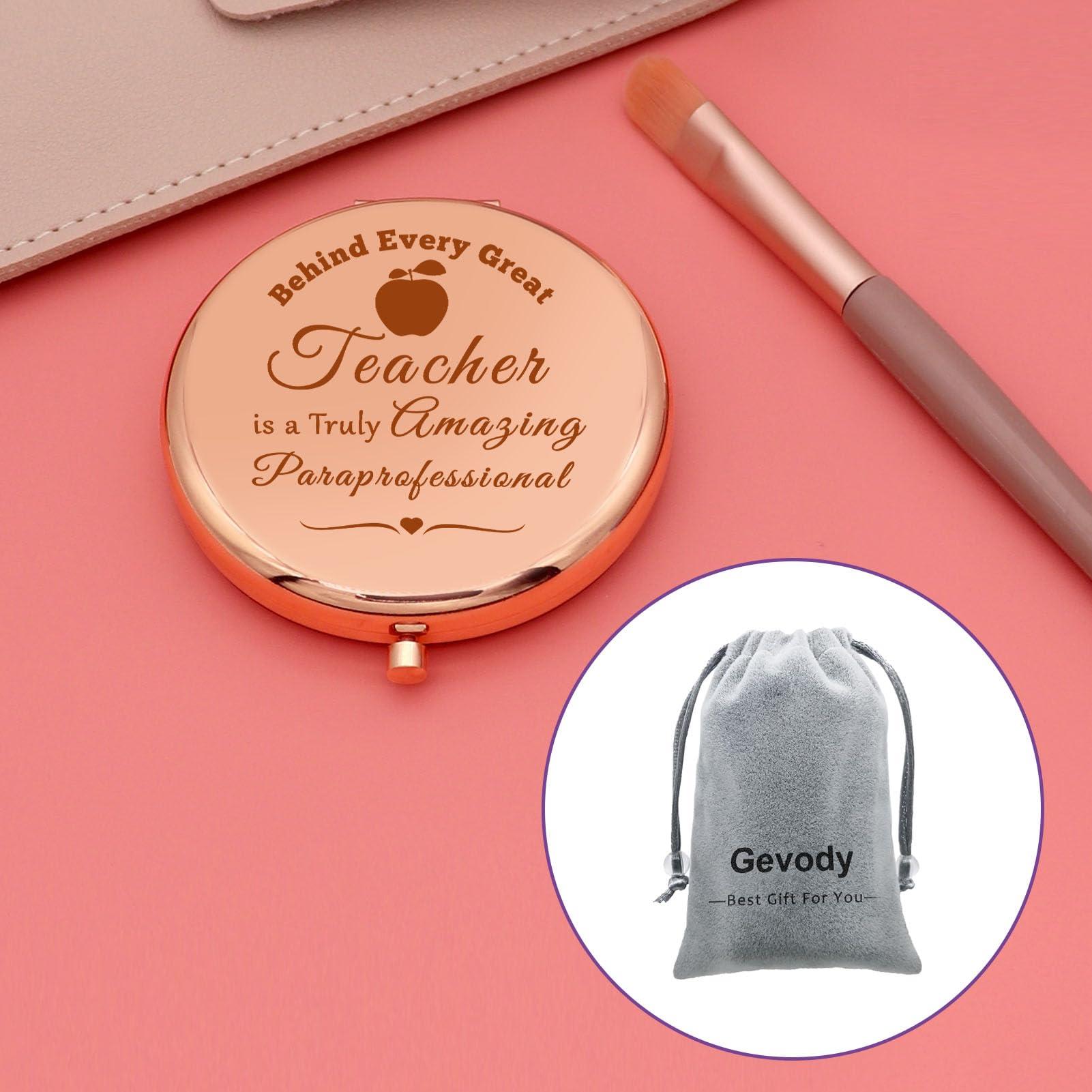 Gevody Paraprofessional Appreciation Gifts Teacher's Aide Gift Compact Makeup Mirror Paraeducator Gift para Teacher Gift para Thank You Gifts Graduation Folding Makeup Mirror Paraprofessional Gifts