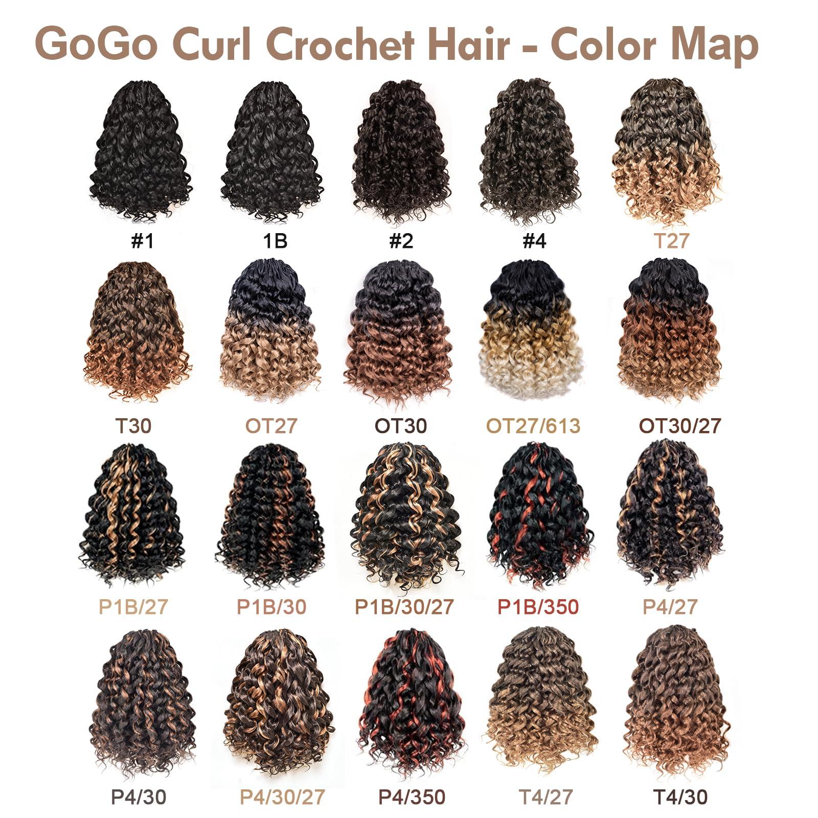 ToyoTress ToyoTress GoGo Curl Crochet Hair - 8 Inch 8 Packs Orange Highlight Beach Curl Crochet Hair, Short Curly Ocean Wave Water Wave Deep Twist Crochet Braids Synthetic Braiding Hair (8 Inch, P4/350)