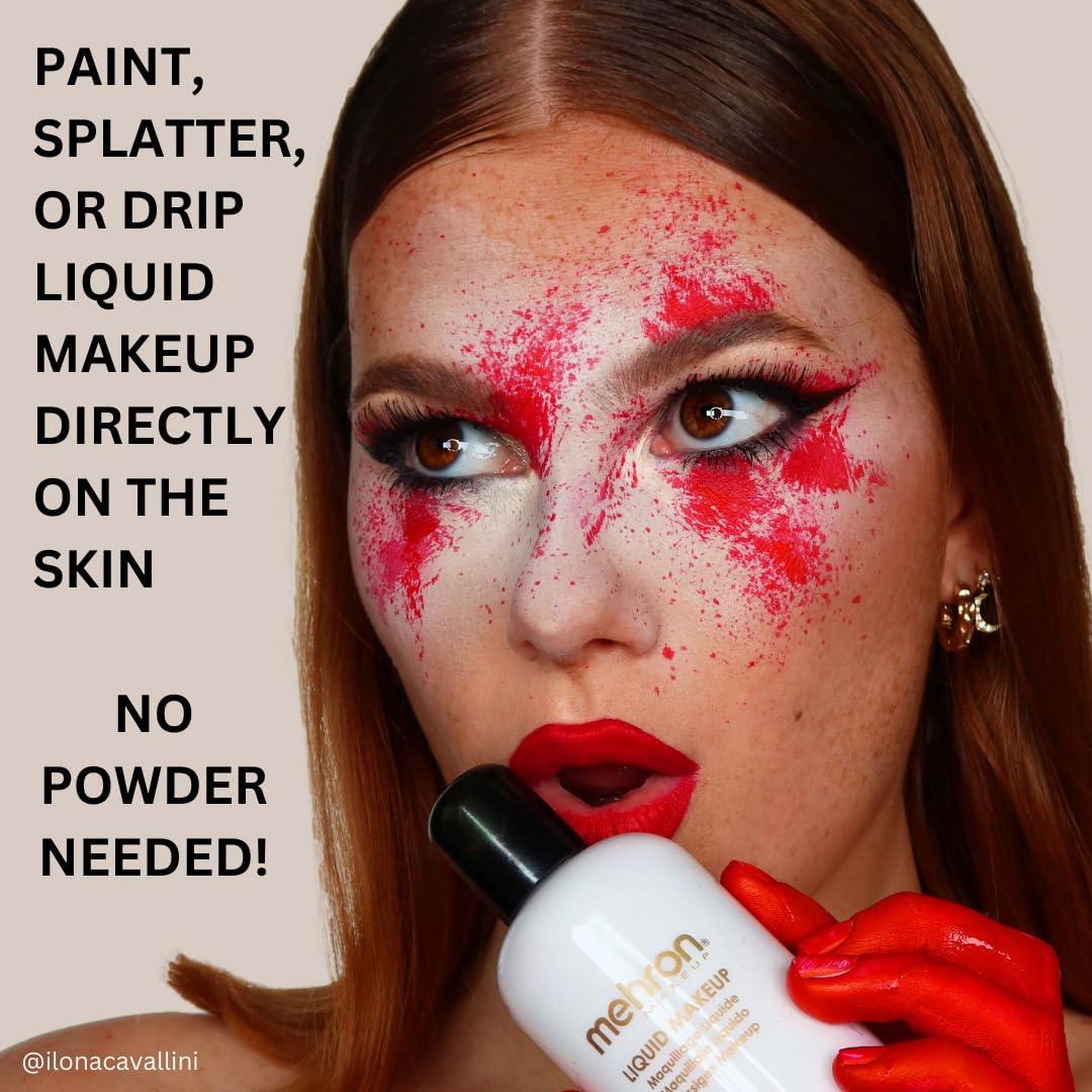 Mehron Mehron Makeup Liquid Makeup | Face Paint and Body Paint Perfect for Halloween, Cosplay I Air Brush Compatible 4.5 oz (133 ml) (MOONLIGHT WHITE)