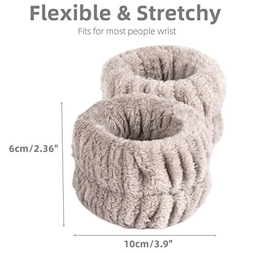 Foungmei 8 Pcs Face Washing Wristbands, Soft & Absorbent Microfiber Wrist Scrunchies for Washing Face, Face Wash Wrist Band for Women Girl, Spa Wrist Wash Band Prevent Water Dripping Down Your Arms