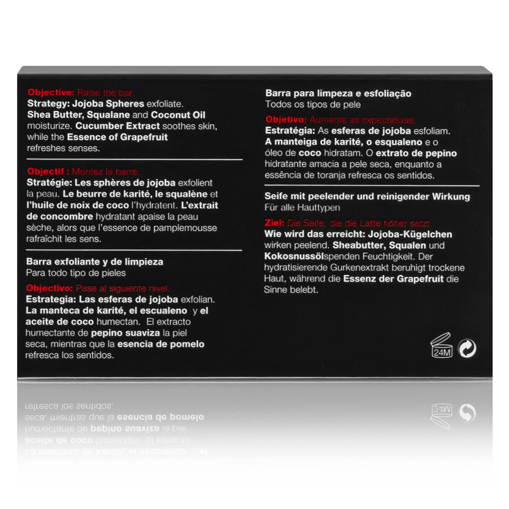 Anthony Anthony Men\'s Exfoliating Soap Bar, Grapefruit Scent, 5 Oz - Infused with Cucumber Extract, Jojoba, Shea Butter, Squalane & Coconut Oils for Moisturizing, Exfoliating & Refreshing Body Skin