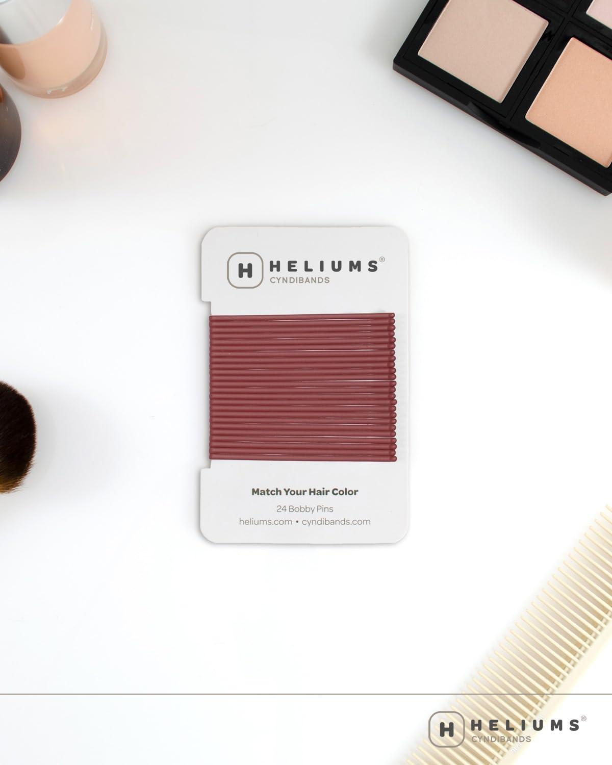 Heliums Heliums Large Bobby Pins - Dark Brown - 2.5 Inch Extra Long Straight Hair Pins, Enamel Coated - 24 Count