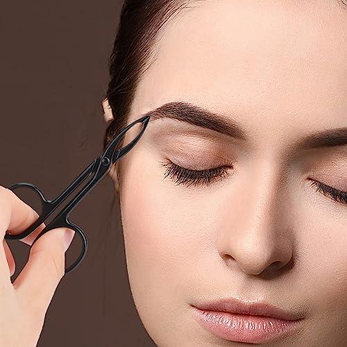 KALIONE 2 Pieces Tweezers Scissor Handle Straight Tip Eyebrows Tweezers Scissors Shaped Eyebrow Plucker Tweezers for Facial Hair Plucker Remover Eyebrows Care
