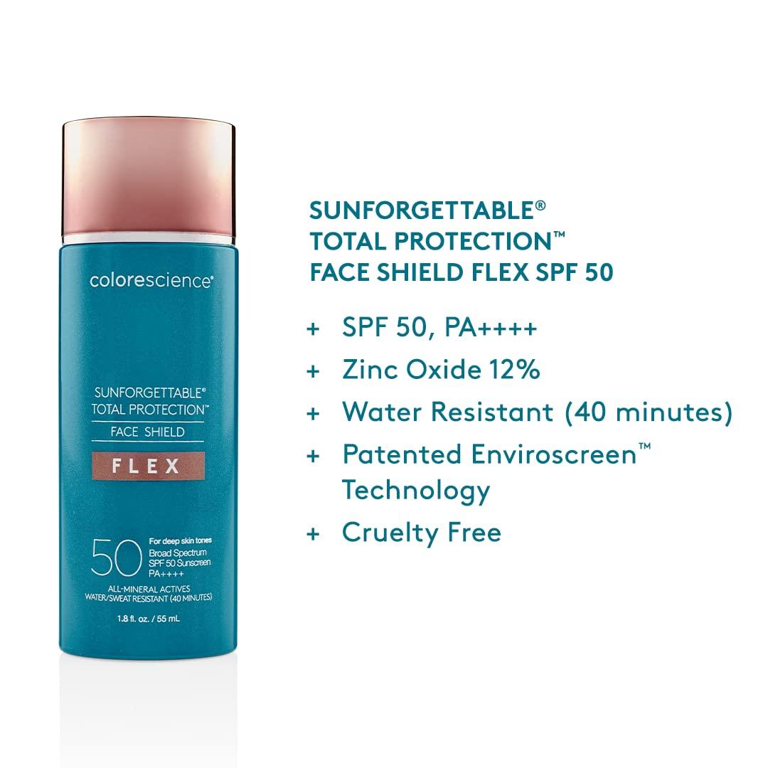 Colorescience Colorescience 50 to 70 SPF Total Protection Face Shield Flex SPF 50, Zinc Oxide Formula, Tan, 1.8 fl. oz.