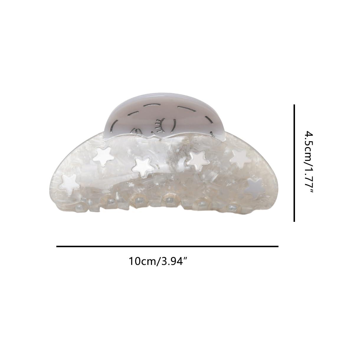 Generic Generic White Moon Hair Clip,Acetate Claw Clip for Women,Women Hair Accessories, 1 Count (Pack of 1)