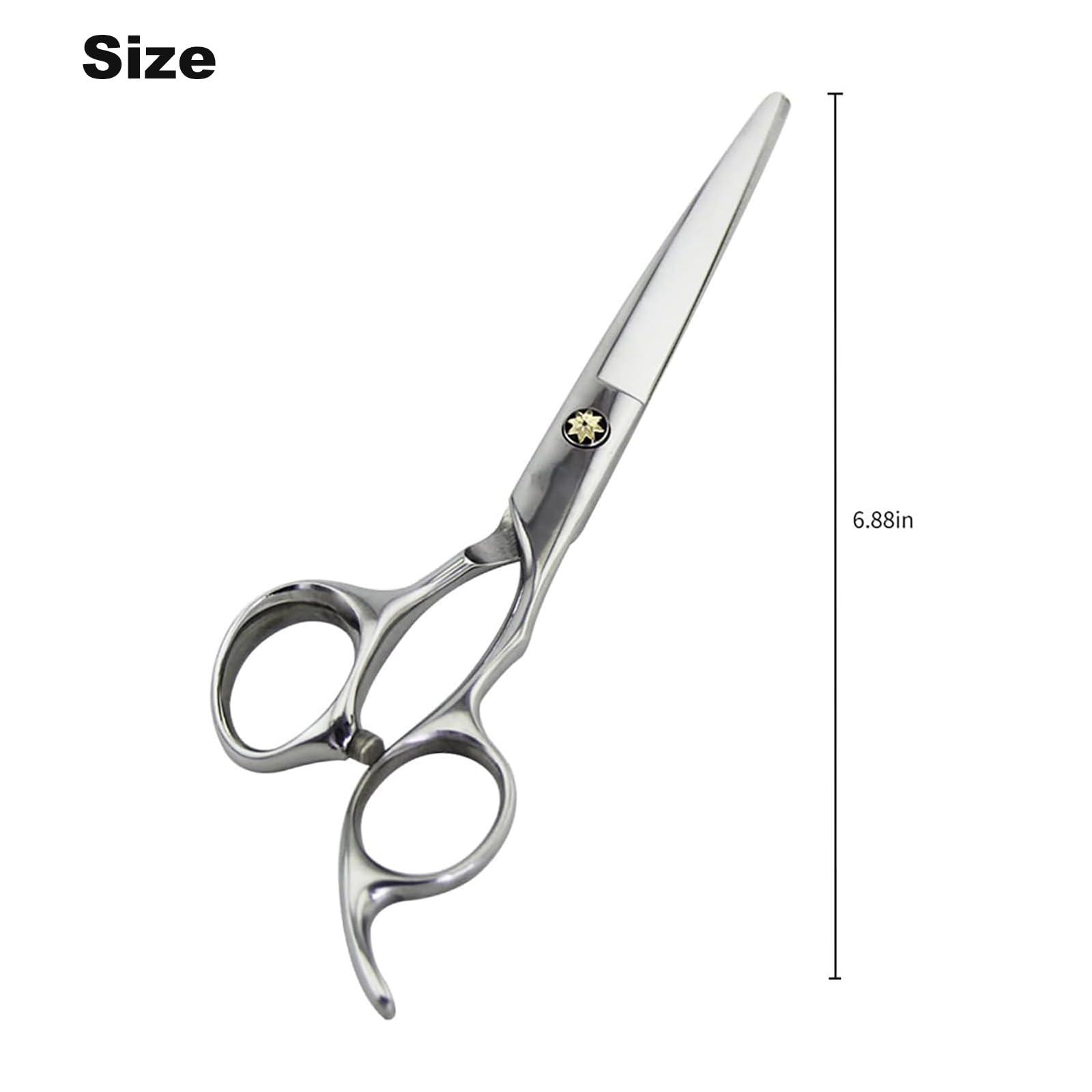 Samudgate Hair Cutting Scissors, 6.88 Inch Stainless Steel Hair Shears for Men-Women-Kids, Hair Thinning Shears, Straight Scissors - Home Use Shears Kit, Hairdressing, Barbering