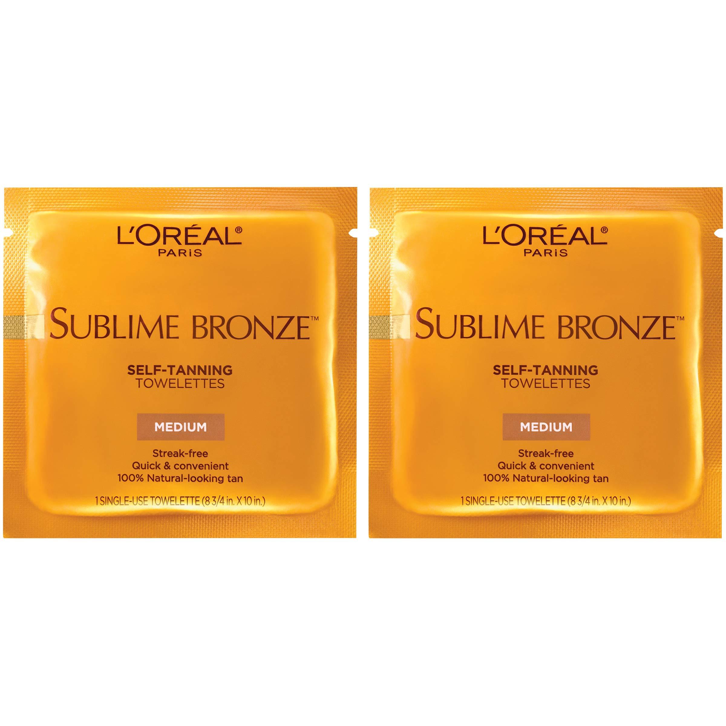 L'Oréal Paris L\'Oreal Paris Sublime Bronze Self Tanning Towelettes, Streak-Free, Natural Looking Tan, 6 ct (Pack of 2)