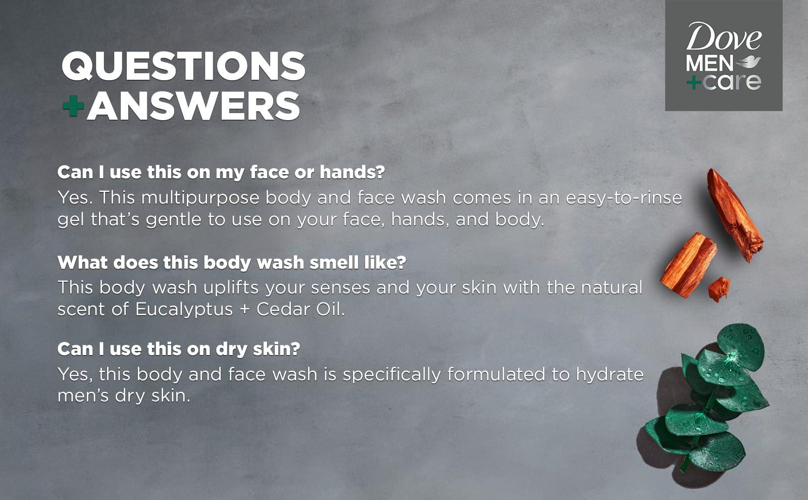 DOVE MEN + CARE Dove Men + Care Deodorant Stick Extra Fresh 4 Count 72-Hour Odor Protection with Body Wash Eucalyptus + Cedar Oil 26 oz