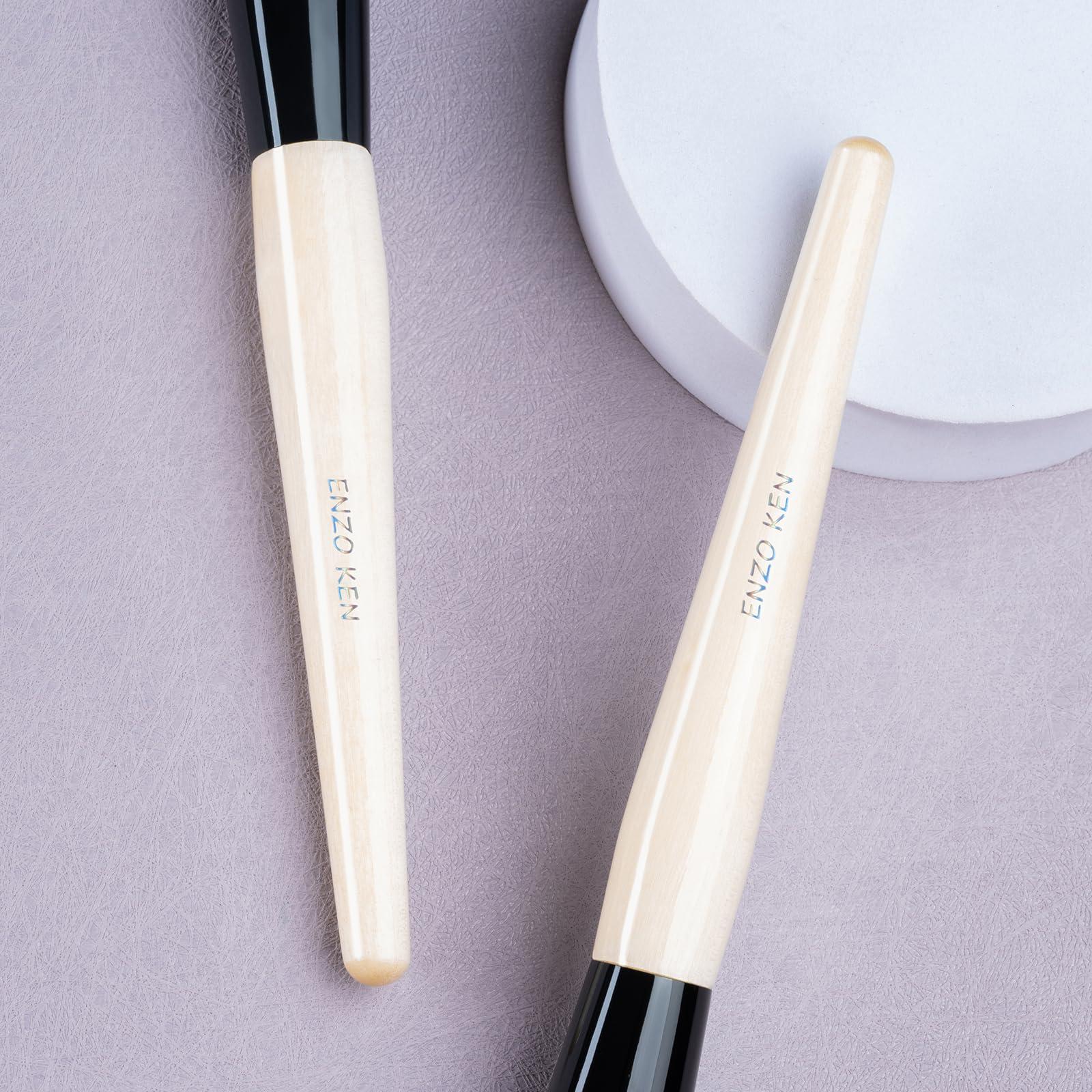 ENZO KEN ENZO KEN Natural Blush Brush, Natural Black Goat Hair Makeup Brushes, Blush Makeup, Natural Hair Powder Brush, Detail Blush Brush, Fluffy Blush Brush for Cheeks, Nose Contour Brush. (804B)