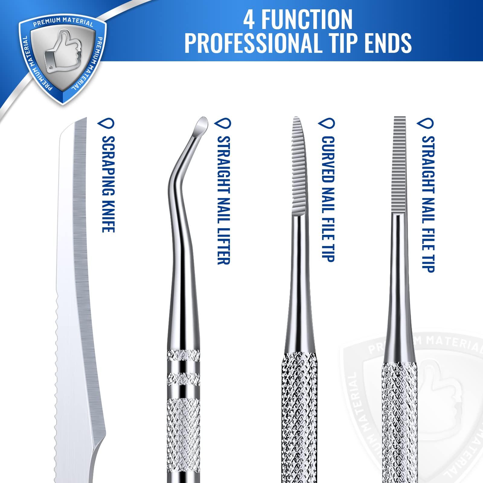 Teenitor Teenitor Ingrown Toenail Cleaner Tool, Ingrown Toenail Lifter and Toenail File, Under Nail Cleaner Tools Toenail Sidewall Cleaner Tool, Pedicure Tools For Feet