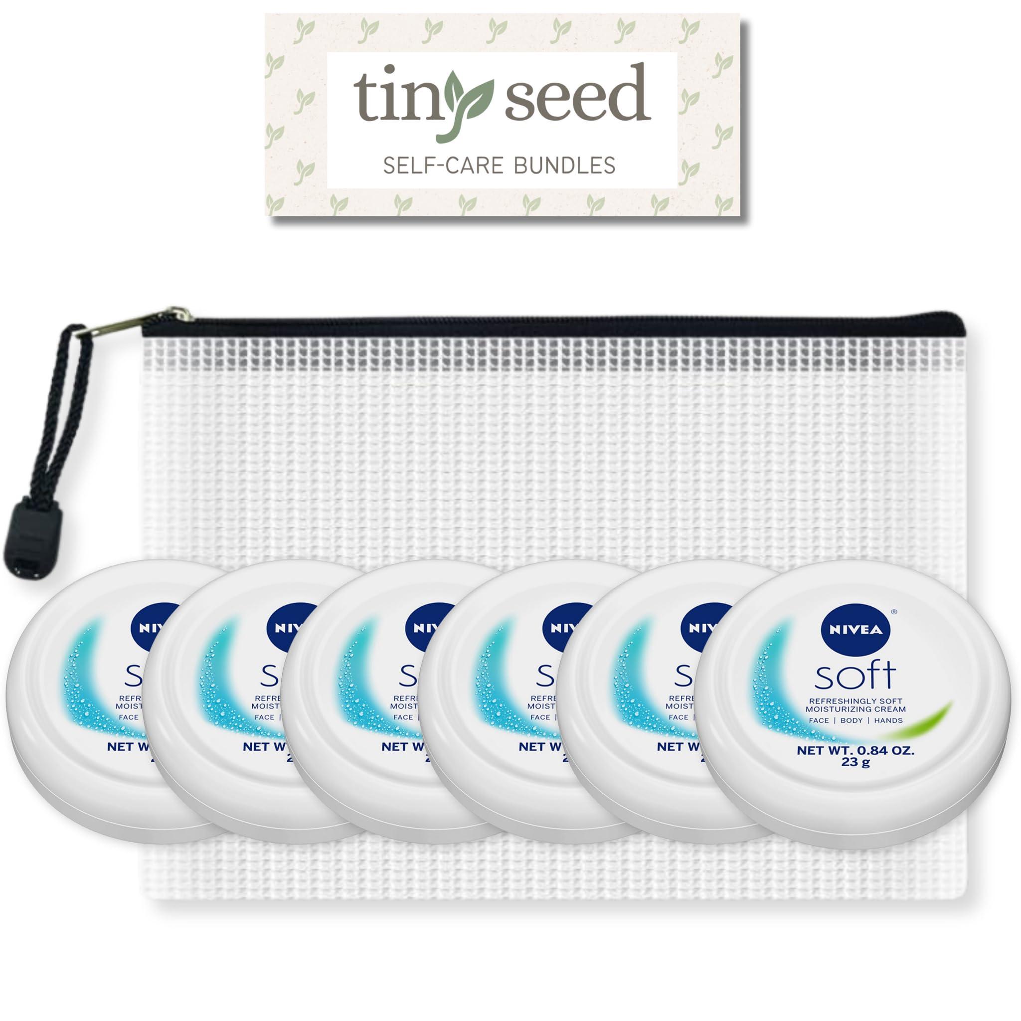 TINY SEED TINY SEED 6-Pack Travel Kit: Soft Cream Travel Size (0.84 oz each). Soft Moisturizing Cream for Face, Hands, and Body. Includes Complimentary Travel Zipper Pouch.