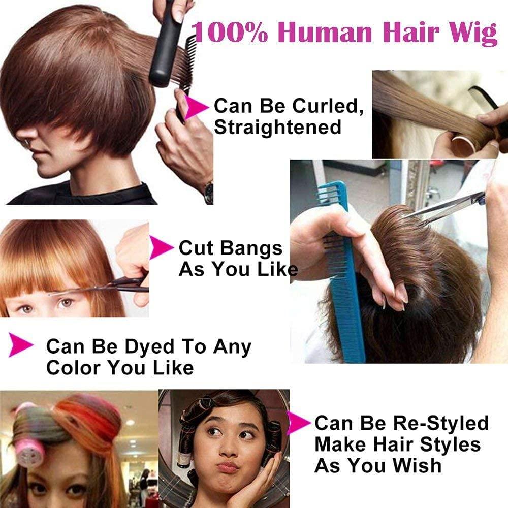 Wig 100% Unprocessed Brazilian Virgin Human Hair Full Lace Wig Glueless 360 Frontal Lace Wigs Long Natural Straight with Pre Plucked Baby Hair (22inch)