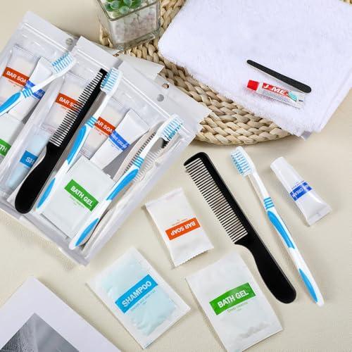 Suclain Suclain 48 Kits Homeless Care Package Supplies Bulk Hygiene Kits Individually Packed Each Set Include Shampoo Body Wash Toothpaste Shaving Cream Soap Toothbrush Comb Nail File Shaver for Travel