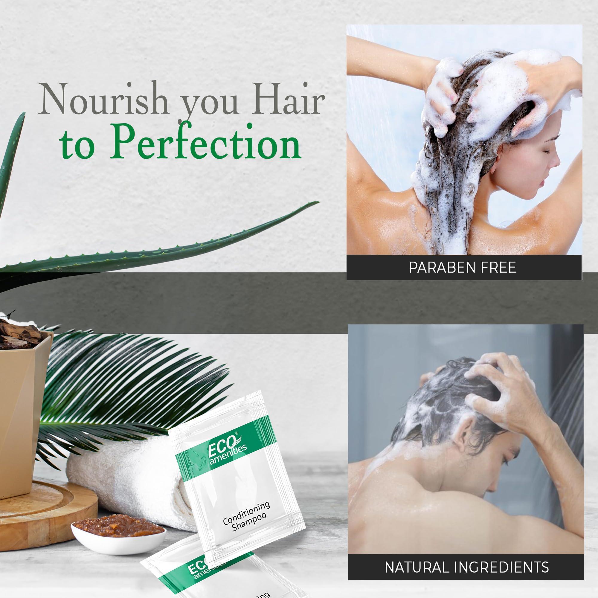ECO amenities ECO Sachet Individually Wrapped Travel Toiletries, Bulk Mini Hotel Shampoo and Conditioner 2in1 10ml (100 pk)