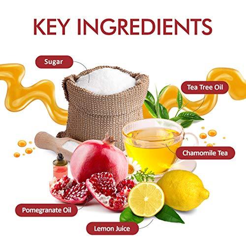 MOOM MOOM Organic Eyebrow Waxing Kit with Pomegranate Oil & Chamomile - Natural Sugar Hair Removal Glaze with 12 Reusable Strips & 4 Applicators for Sculpting 0.6 oz. 1 Pack