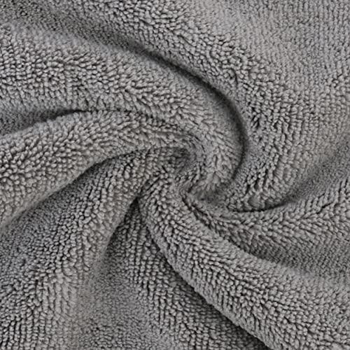 POLYTE POLYTE Microfiber Hair Turban Wrap Drying Towel (12x28 Large, 2 Dark Gray)