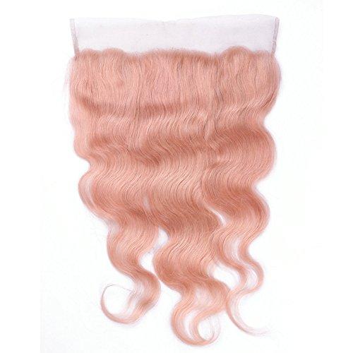Ruma Hair Ruma Hair 8A Glamorous Rose Gold Wavy Virgin Hair Weave With 13x4 Lace Frontal Closure 4Pcs Lot New Fashion Pink Body Wave Human Hair 3 Bundles With Ear to Ear Full Frontals (18 with 18 18 18)
