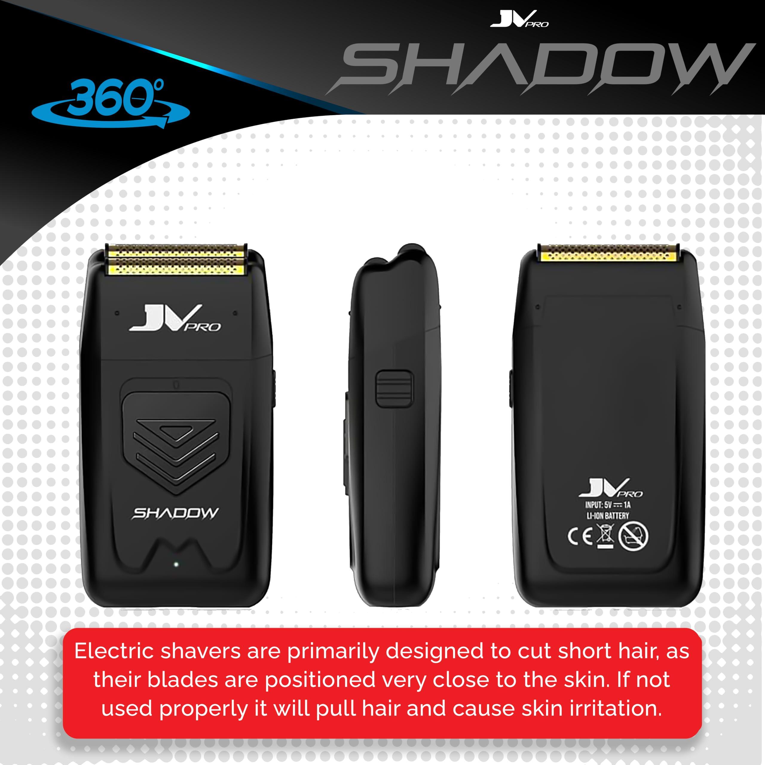 JV PRO JV PRO Shadow Premium Electric Shaver with Precision Cutting Technology - Cordless Gold Titanium Foil Shaver for Smooth, Close Shaves Rechargeable 11,000 RPM High Torque Motor