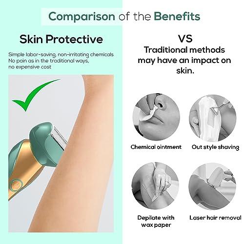 Baloba Electric Shaver for Women - Women Electric Razor - 3 in 1 Blades for Close Shave Arms Legs Underarms and Pubic Hair - Painless & Powerful Rechargeable Cordless Trimmer with LCD Display