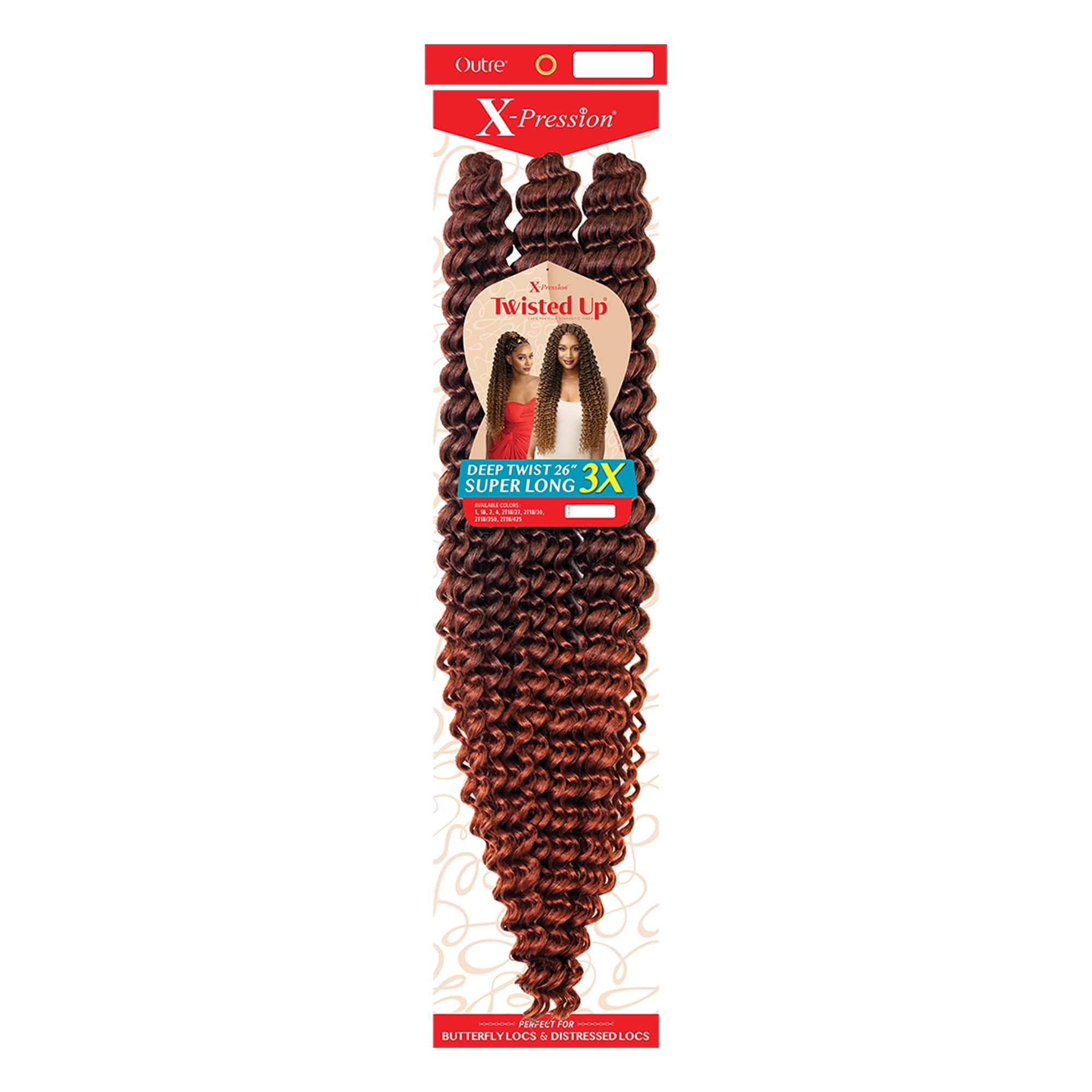 Outre Braids Outre Crohet Braid X-Pression Twisted Up 3X DEEP TWIST 26\" SUPER LONG (3-Pack, 2T1B/350)