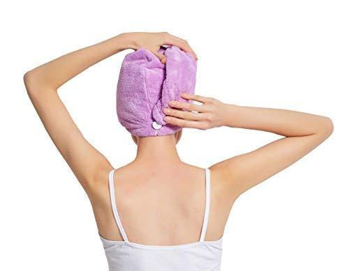 HOPESHINE HOPESHINE Women's Soft Shower Hair Towel Twist Hair Turban Wrap Drying Cap Great Gift for Women (Purple 3-Pack)