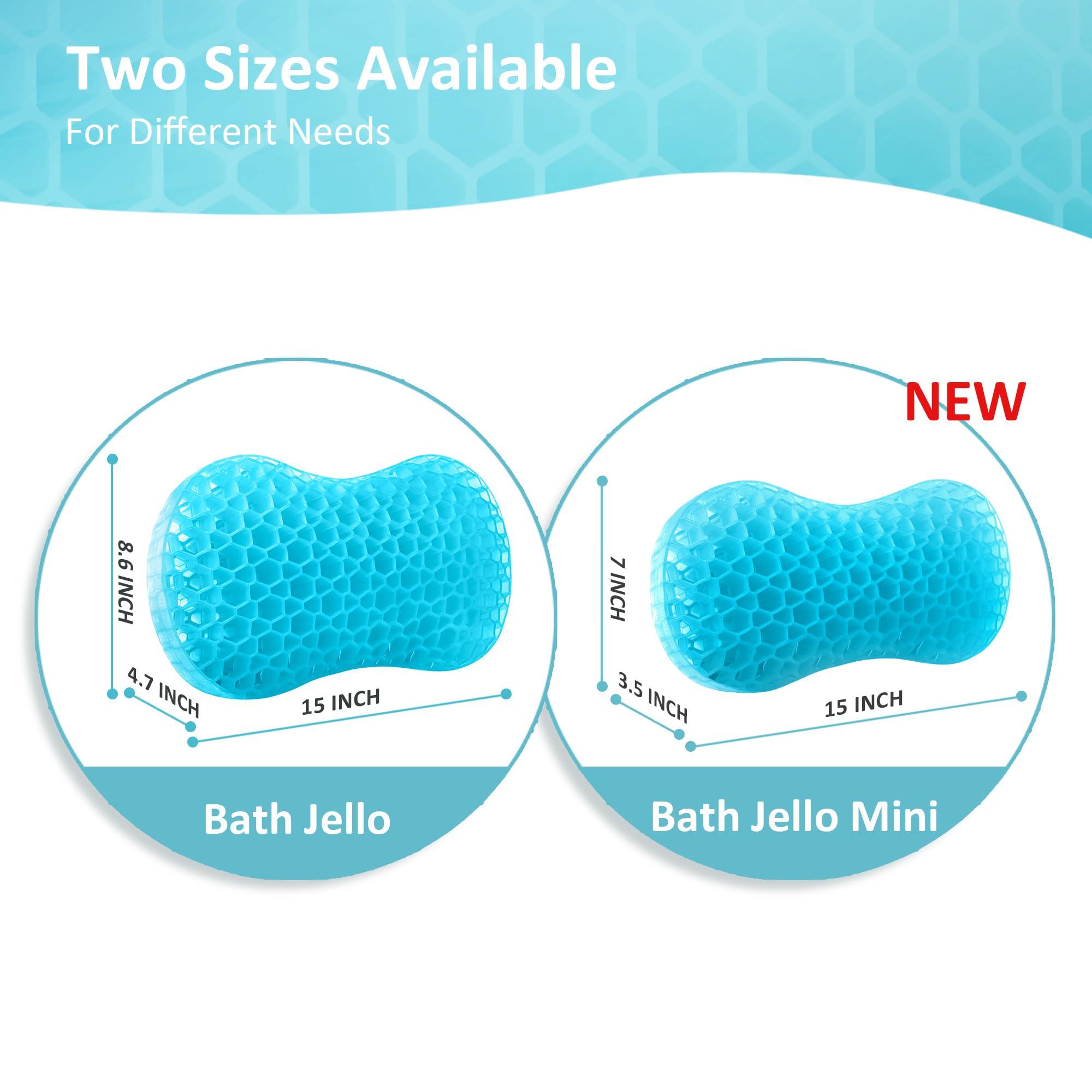 Sunlit Sunlit Bath Jello Gel Bath Pillows, Lumbar Pillow for Bathtub, Back Support Pillow, Gel Pillow with Non-Slip Suction Cups for Lumbar, Back Rest Support, Fits Curved or Straight Back Tubs, Aqua