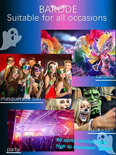 Barode Barode 3 Pcs Venetian Masquerade Mask Eyes Lace Masks Luxury Black Halloween Christmas Party Ball Fancy Dress for Women and Girls (3 Pcs)