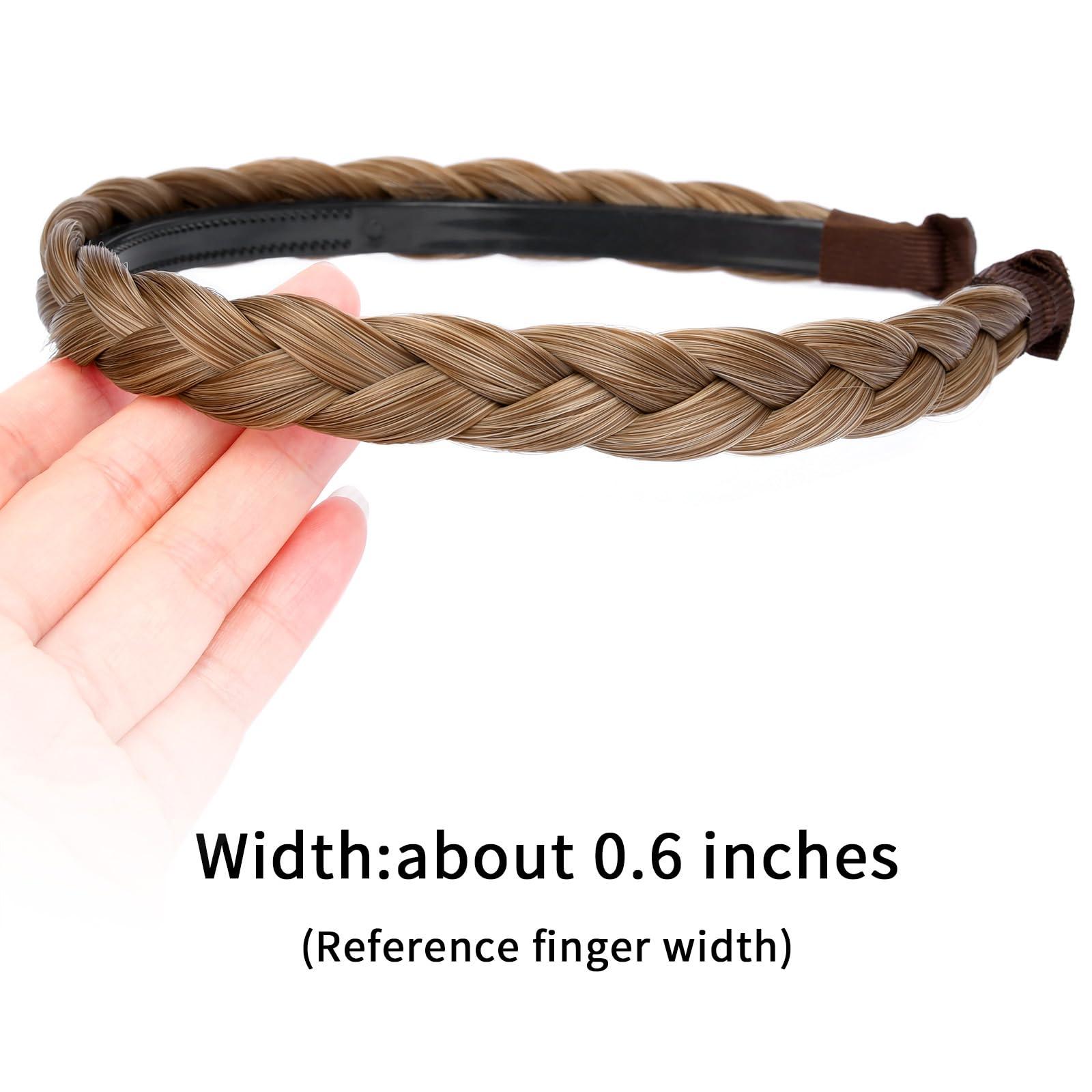 Oplira Oplira Braided Headband With Teeth Braids Hairband With Tooth Synthetic Hair Band Plaited Hairband For Women (Dirty Blonde)
