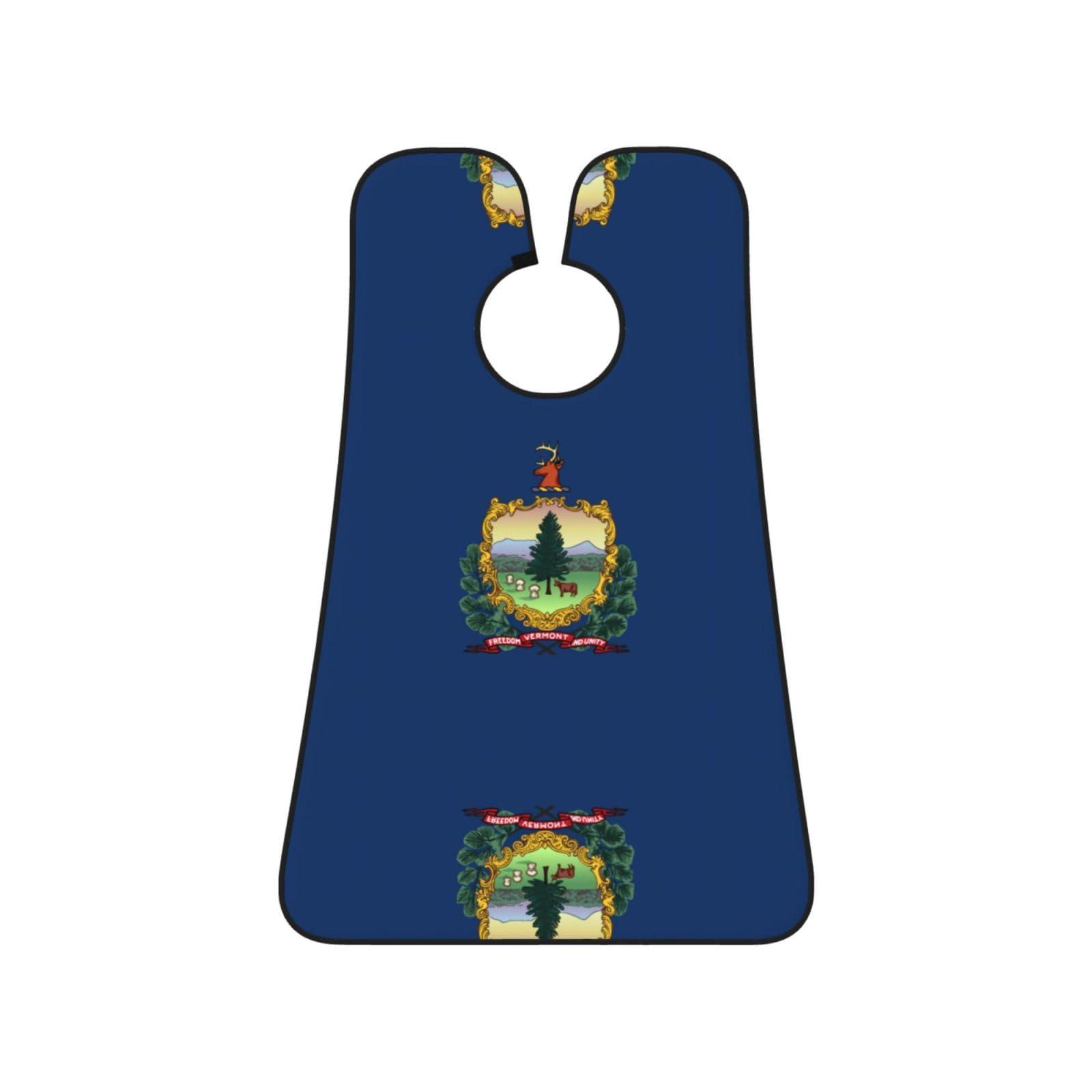 NOUZU NOUZU Vermont State Flag Print Beard Bib Apron For Men, Beard Hair Catcher For Men Shaving Trimming,Beard Cape Cloth, Black