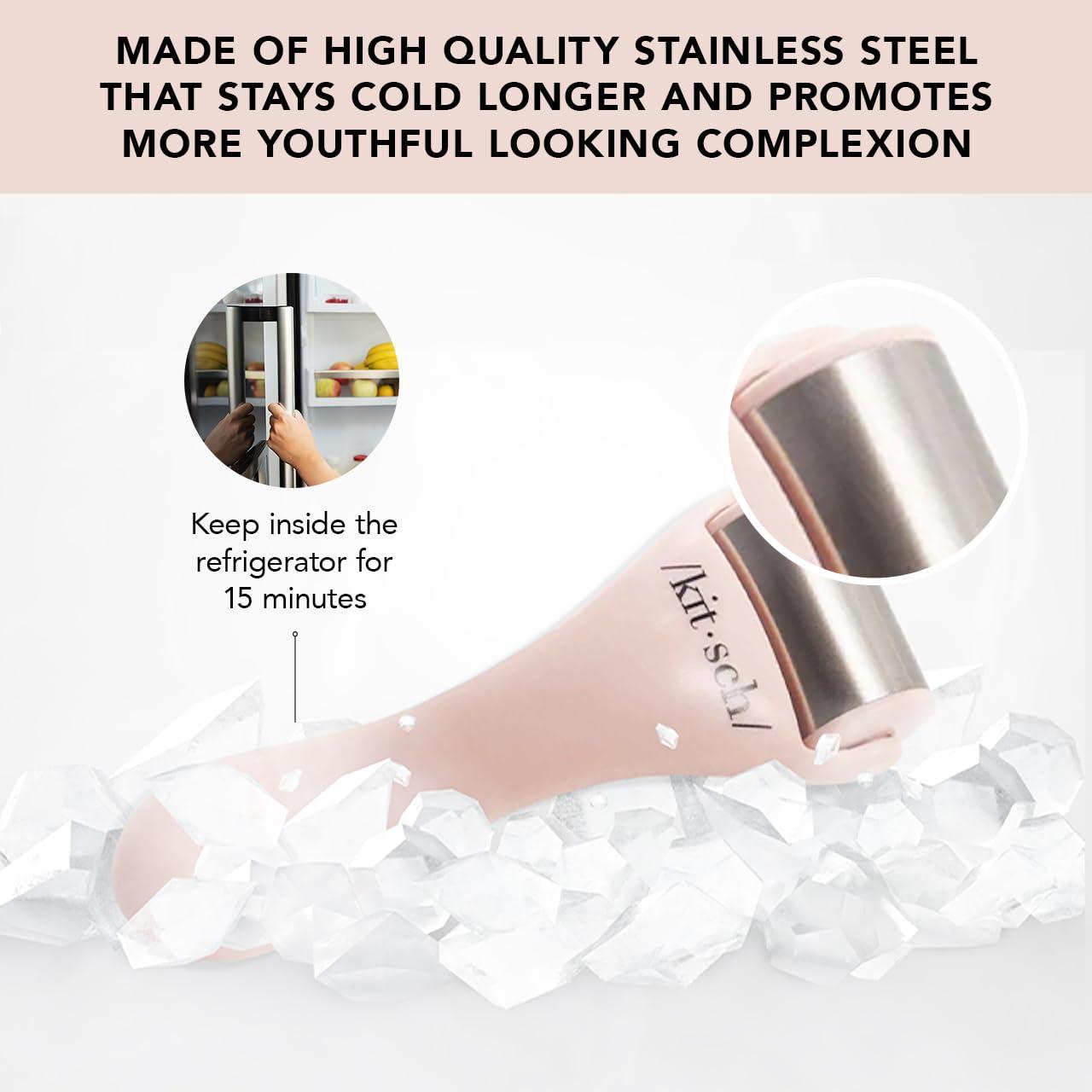 Kitsch Kitsch Ice Face Roller Skin Care - Facial Rollers for Eye Puffiness, Cold Skin Rollers, Lymphatic Drainage Massager, Roller Face for Wrinkles, Migraine Relief - Terracotta