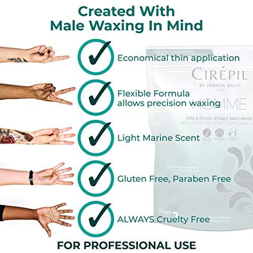 Cirepil Cirepil - Homme - 800g / 28.22 oz Wax Beads Bag - Fresh Marine Scent - Flexible Formula for Male, Easy Application and Removal