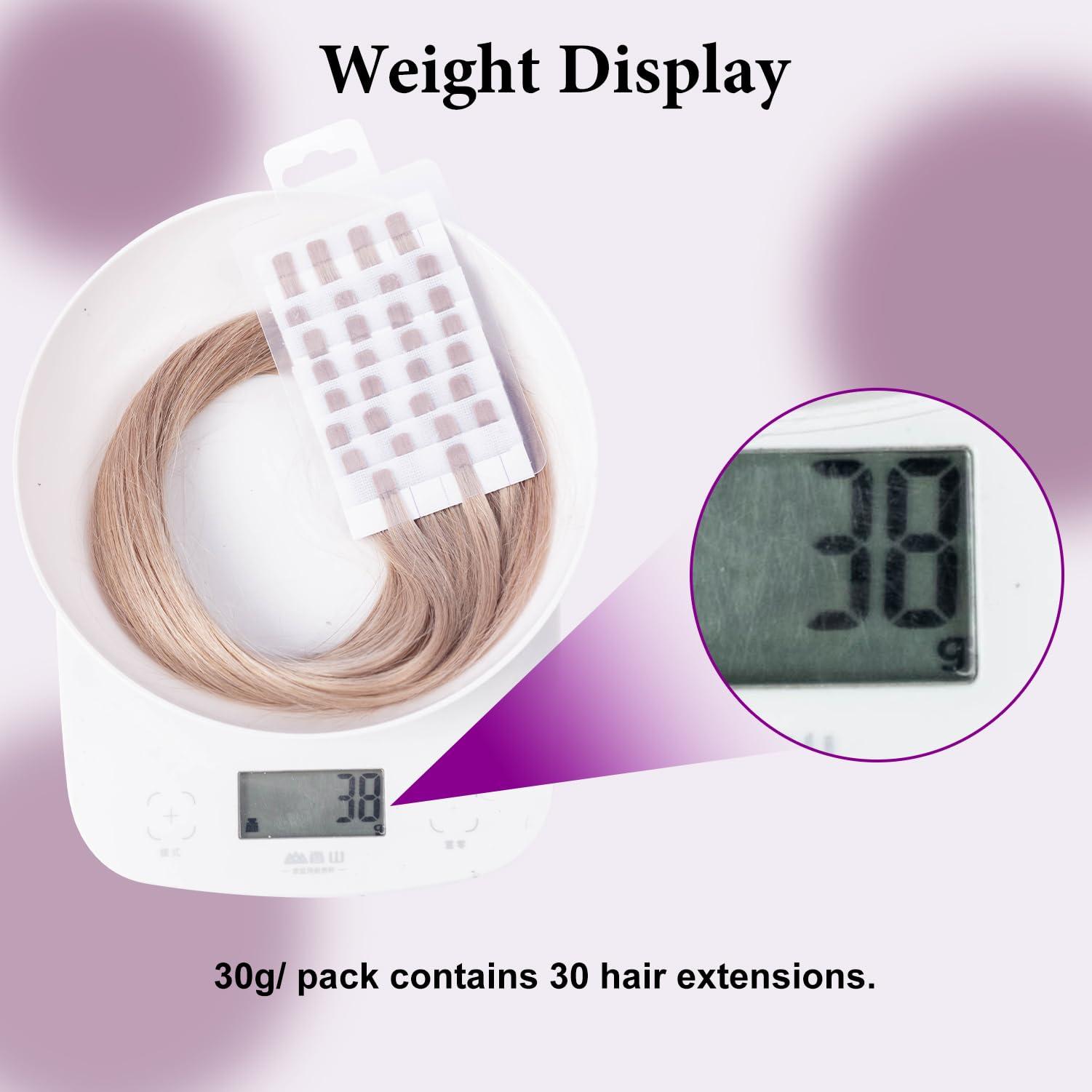 Prosa V light hair extension, human hair V light specific wig extensionsreal human hair for v light hair extensions machine sit, 30g/pack, 18 20 22. (#18A, 22)