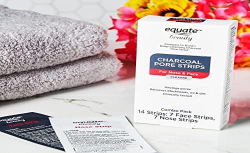Equate Beauty Equate Beauty Charcoal Pore Combo Strips for Nose & Face, 14 Strips (Pack of 2)