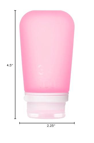 humangear humangear GoToob+ (Large) | Refillable Silicone Travel Bottle | Locking Lid | Food-Safe Material | Pink, Large (3.4 fl.oz.; 100ml)