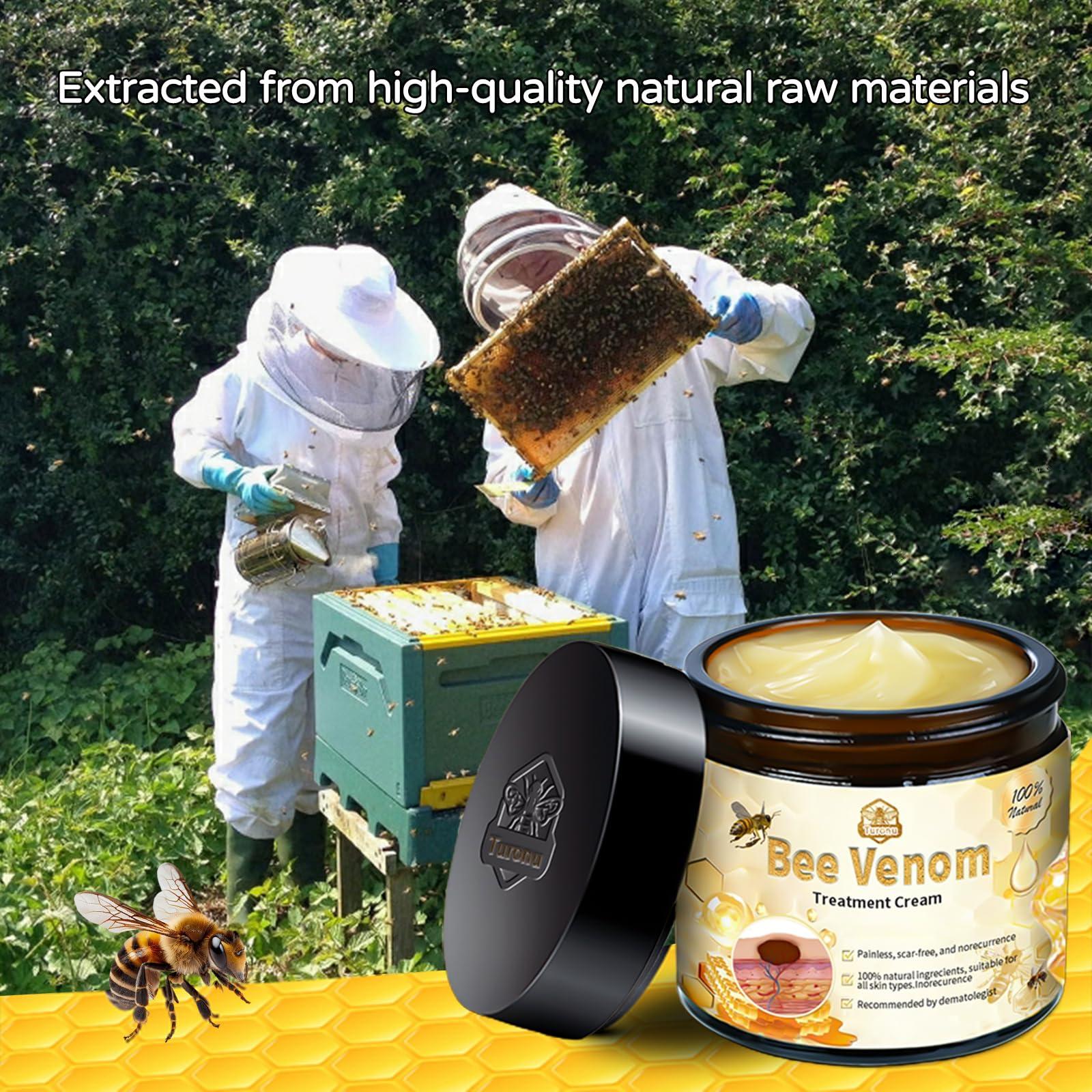 AEEHFENG Turanu Bee Venom Skin Treatment Cream, 2024 New Bee Venom Repair Cream, Turanu Professional Bee Venom Cream, Repair Maximum Strength for All Skin Types (3 Bottle)