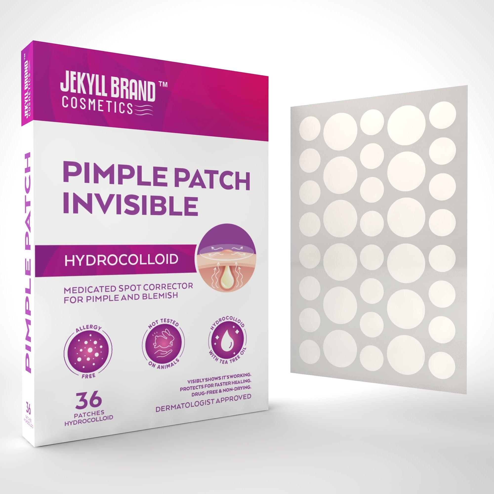 JEKYLL BRAND Jekyll Brand Cosmetics | Premium Pimple Patch (36 counts) | Hydrocolloid | Invisible | Acne Patch for Covering Zits and Blemishes | Sterile Spot Patches for Face and Skin | **Dermatologist Approve**