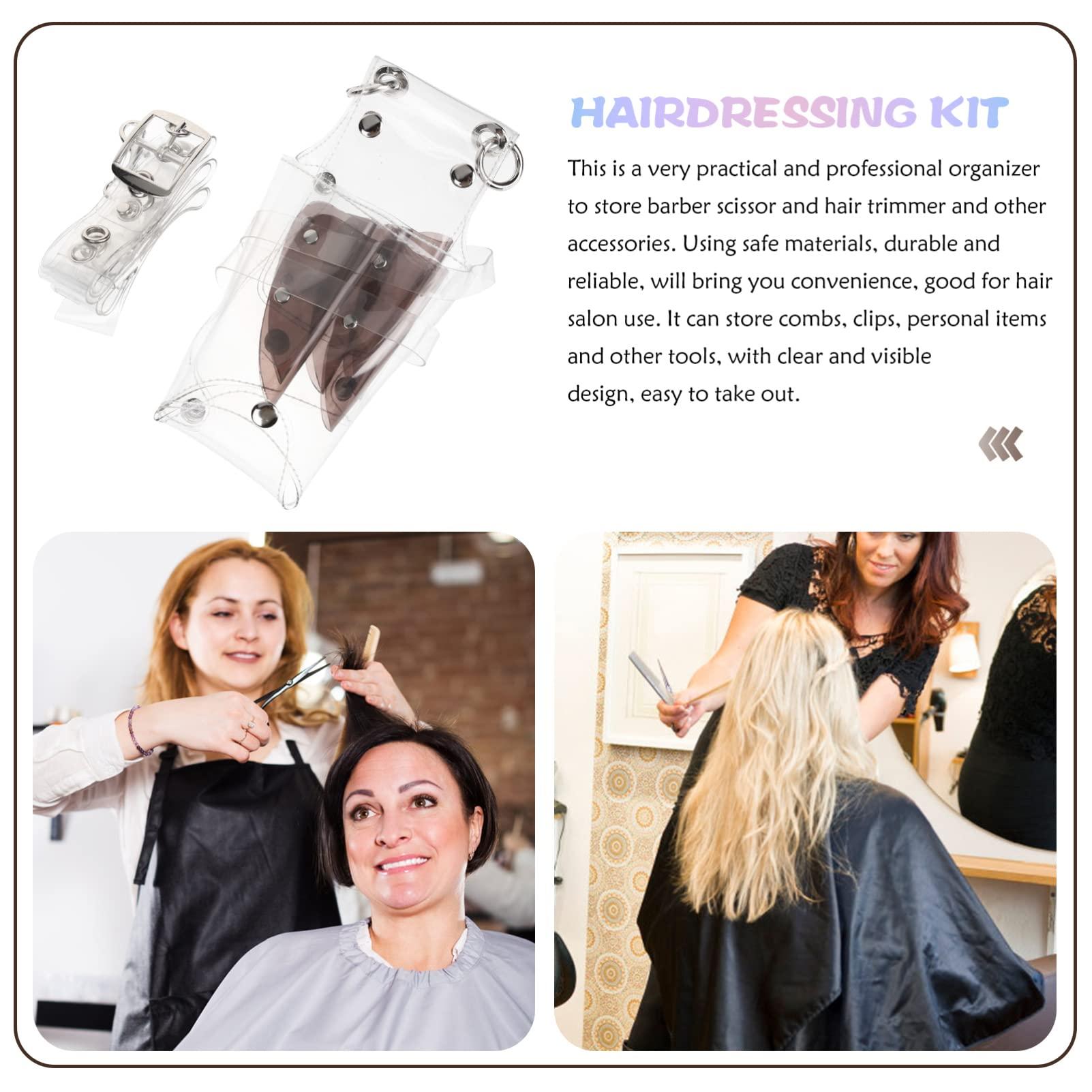 Angoily Angoily Hair Styling Waist Bag for Hairdressers Barber Tool Waist Pouch Scissor Storage Barber Scissor Bag Tea Color