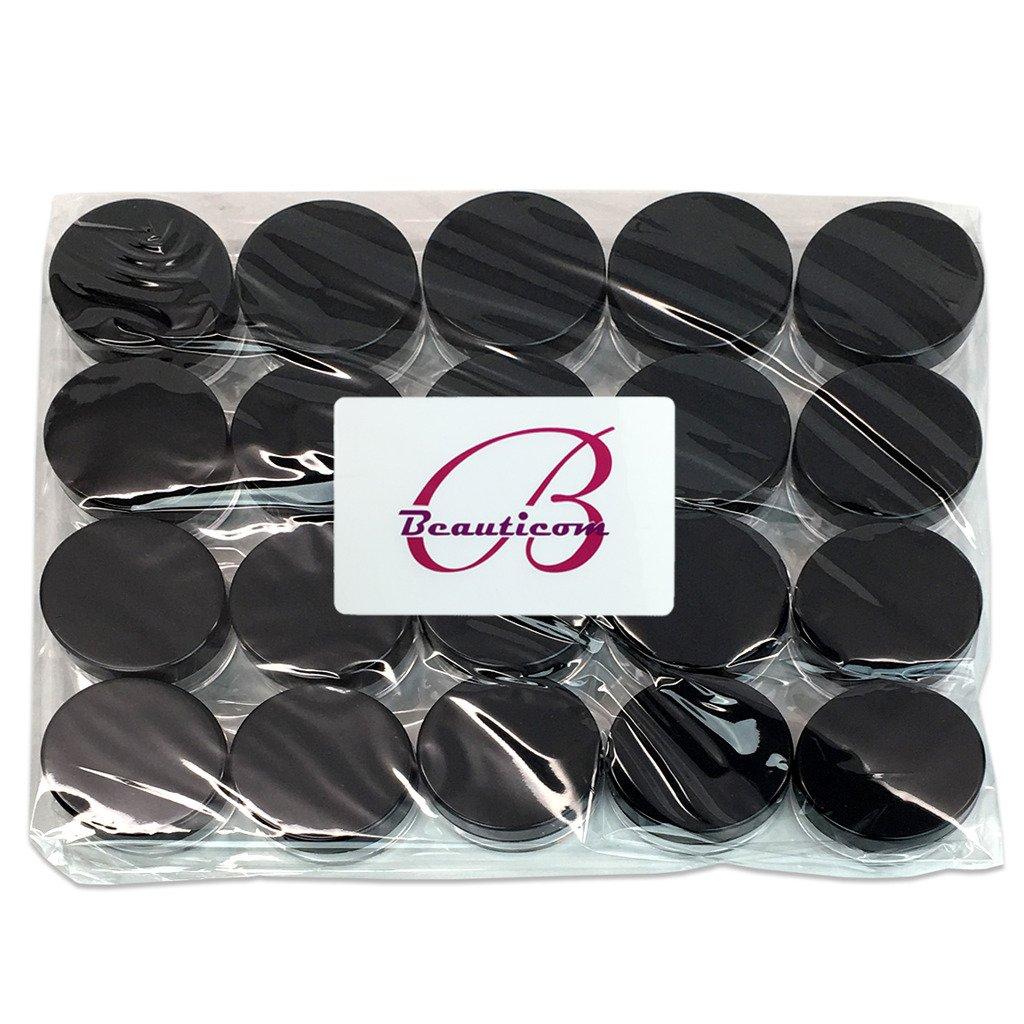 Beauticom (Quantity: 100 Pieces) Beauticom 10G/10ML Round Clear Jars with Black Lids for Scrubs, Oils, Salves, Creams, Lotions - BPA Free