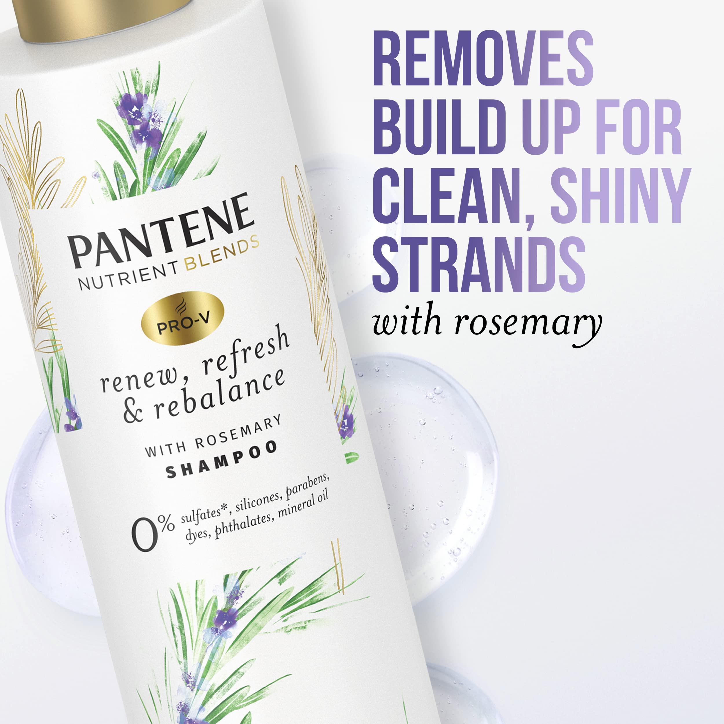 Pantene Pantene Sulfate Free Shampoo, Detangling Shampoo with Rosemary, Color Safe, 9.6 oz